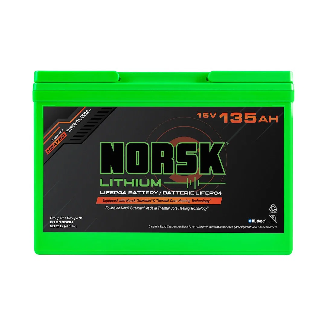B16135GH – NORSK INC Battery, Group 31 16 Volt M8 Threaded Stud Top Terminal Lithium Iron Phosphate Style (LiFePO4) S...